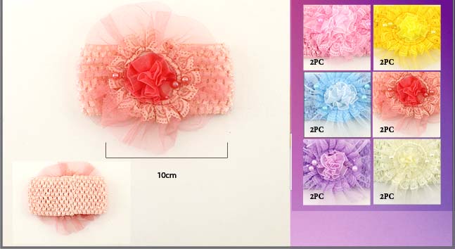 Hair Accessories Stretch Head Bands For Girls - Flower & BEADS