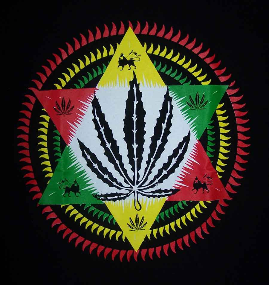 Marijuana Weed Reggae Rasta Pot Cannabis   Cotton T-SHIRTs ..