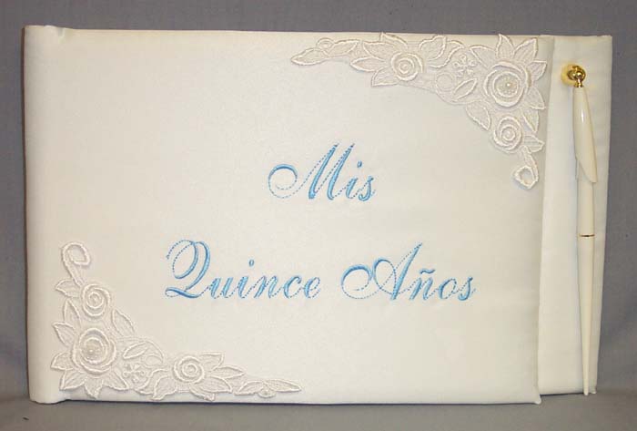 Quincenera  - 2Pc Embroidered Guest Books & PEN Sets (Imported)