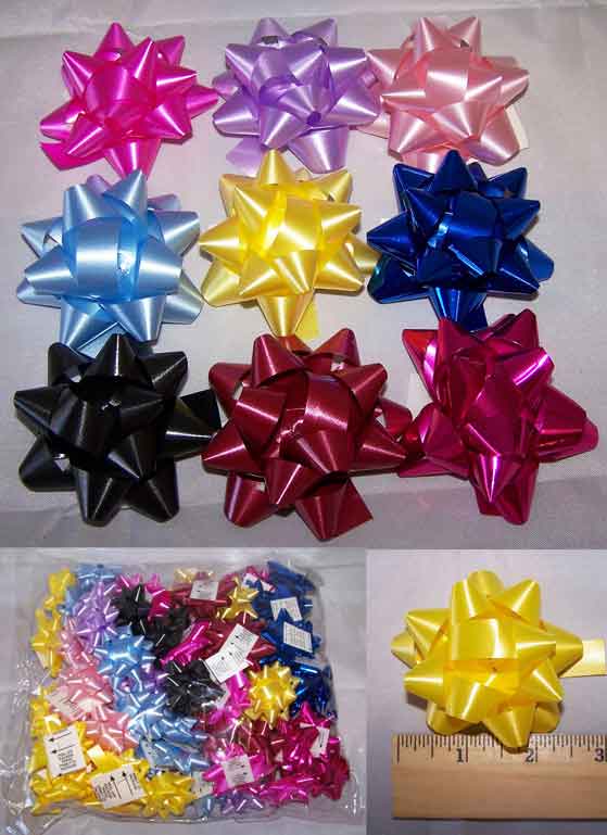 Gift Wrapping Bows -  ASSORTED Colors -  100 Pc Pack
