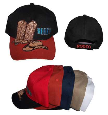 Rodeo Embroidered Baseball Caps - Cow Boy Hat  & BOOTS