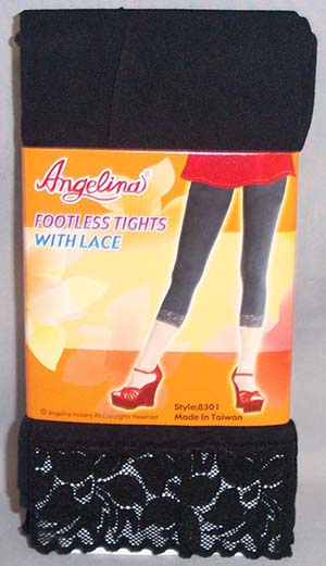 ''Angelina'' Womens  Footless Laced Tights  - In Color ( # 8301/06)