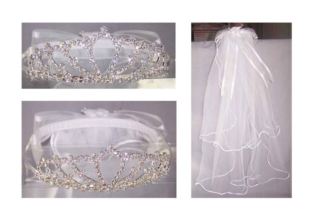 Communion Veils With Rhinestones Head PIECE