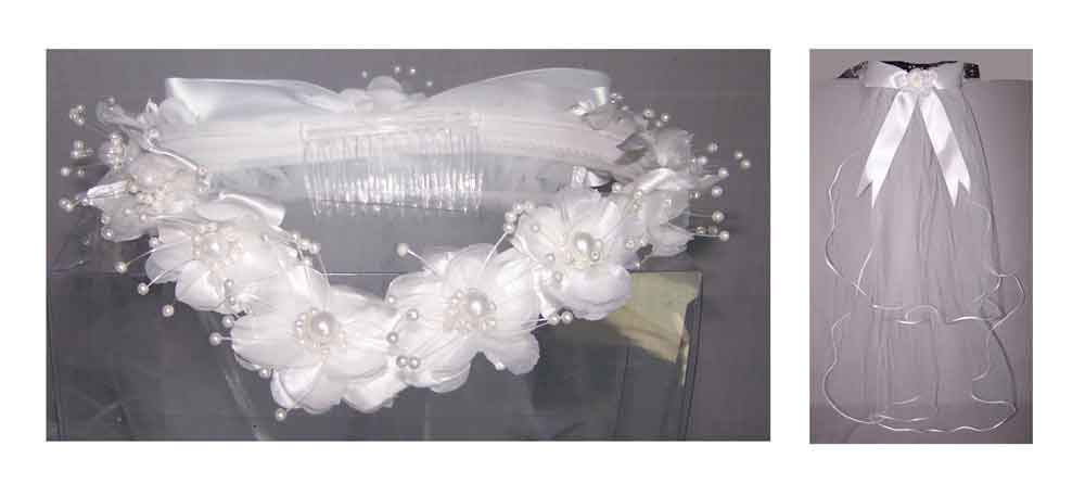 Communion Veils With Flowered Head PIECE