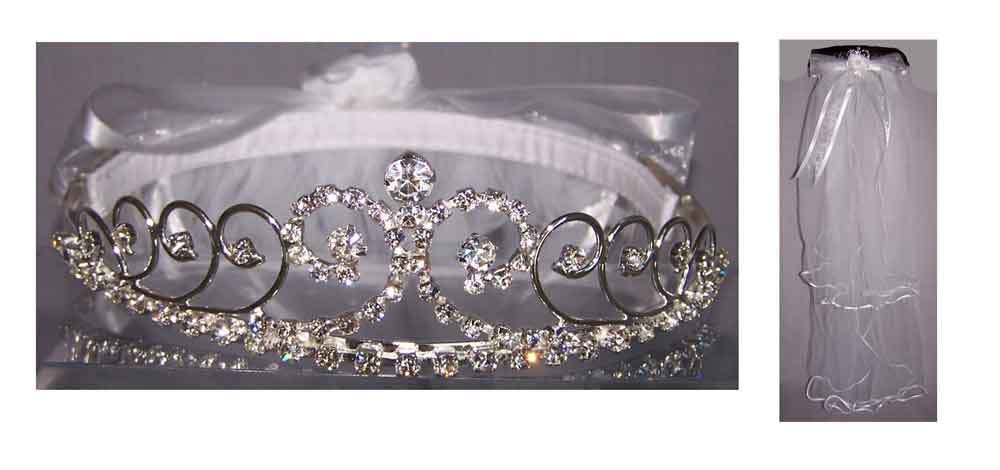 Communion Veils With Rhinestones Head PIECE