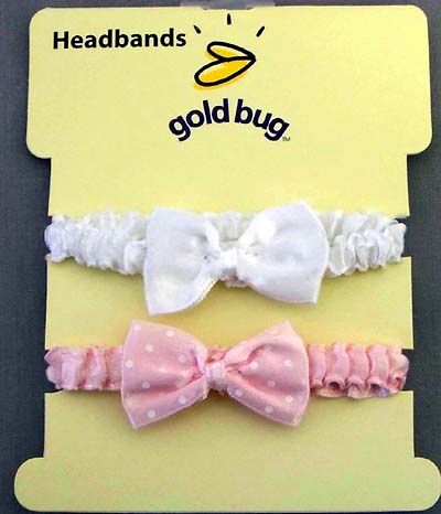 ''Gold Bug''  2Pc Pack Baby Girl HEADBANDs