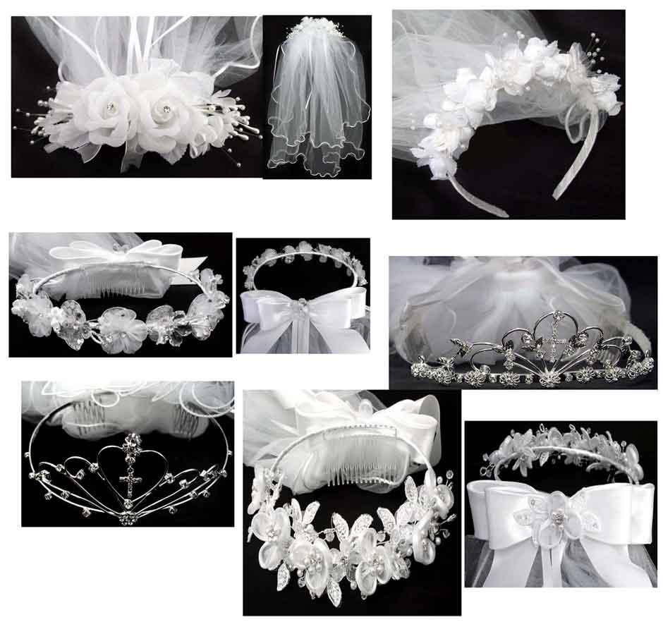 Communion Bridal Veils ASSORTED styles 6 pcs