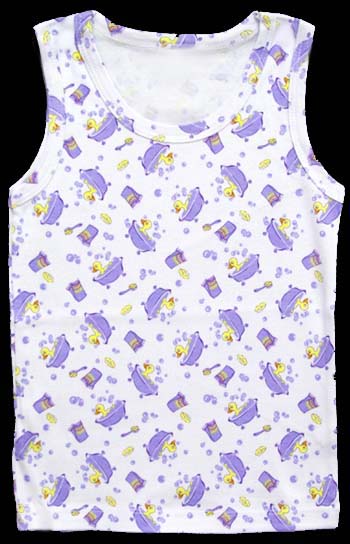 ''Hello Kid''  Girls Sleeveless Cotton TOPs - Sizes: 1-3