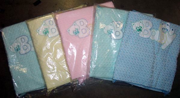 Baby Goods ''Baby'' Embroidered Knitted BLANKETS  - For Babies
