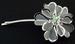 HAIR ACCESSORIES - HAIR Clip  Silver Flower With  Rhinestones