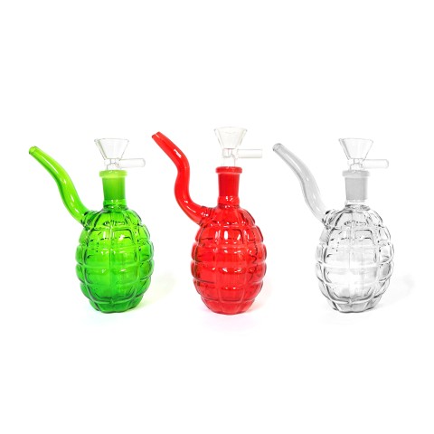 5.5'' Mini Colored Grenade Style GLASS Water PIPE w/ Nozzle