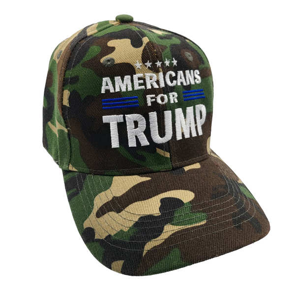 Americans For TRUMP Cap - Green Camo (6 PCS)