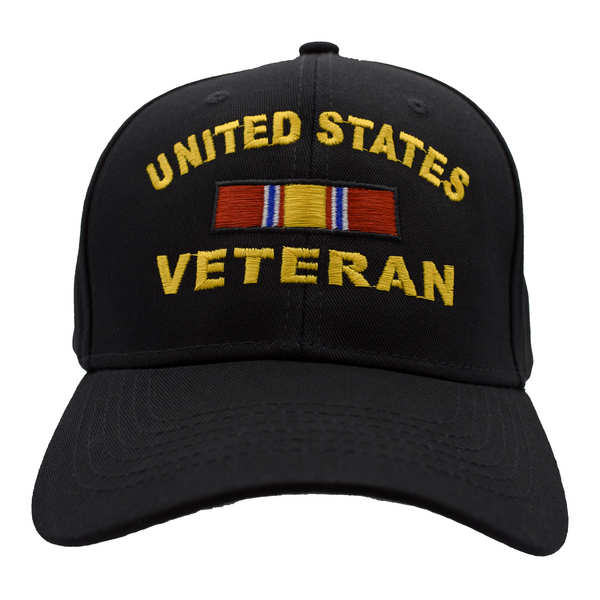 United States Veteran Ribbon Cotton CAP - Black