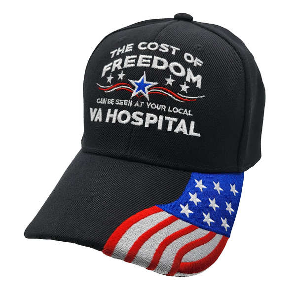 The Cost of Freedom at VA Hospital Stars w/ FLAG Bill Cap - Black