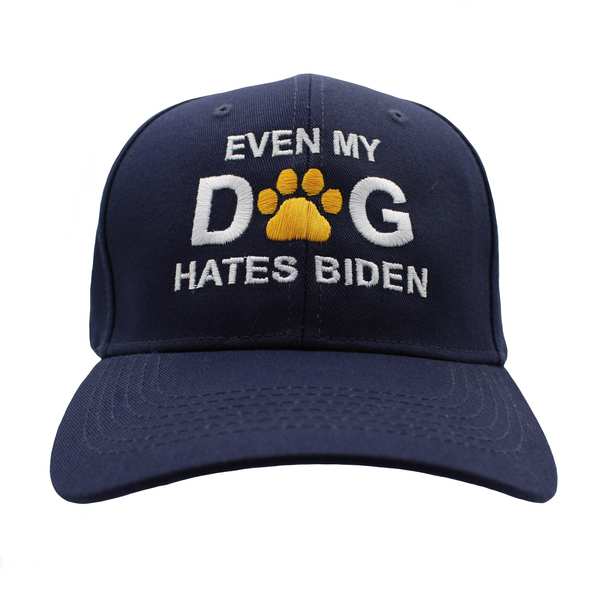 Even My Dog HATes Biden Cotton Cap - Navy Blue