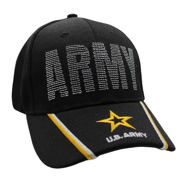 NEW Army Running Stitch w/ Logo Cap - Black