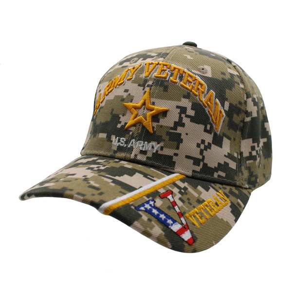 NEW Army Veteran Logo w/ V Cap - Digital Camo