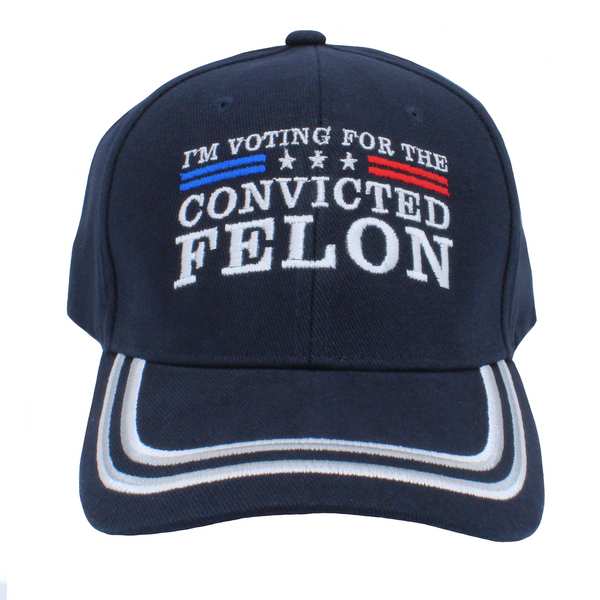 I'm Voting For Convicted Felon w/ WG Stripes Cotton Cap - N. Blue
