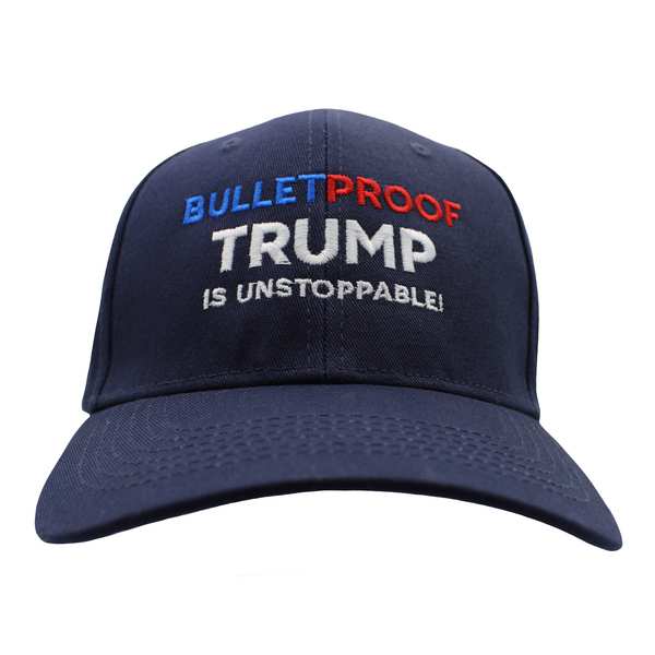 Bulletproof Trump Is Unstoppable! Cotton Cap - Navy Blue