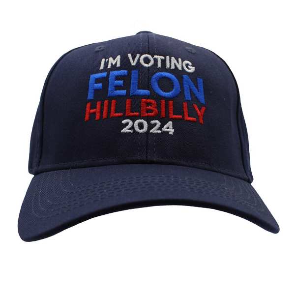 I'm Voting Felon Hillbilly Cotton Cap - Navy Blue