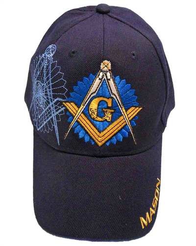 Masonic Sunburst Shadow Cap - Navy Blue