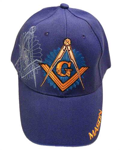 Masonic Sunburst Shadow Cap - Royal Blue