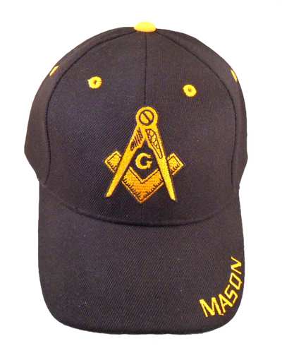 Masonic Square & Compass Cap - Black