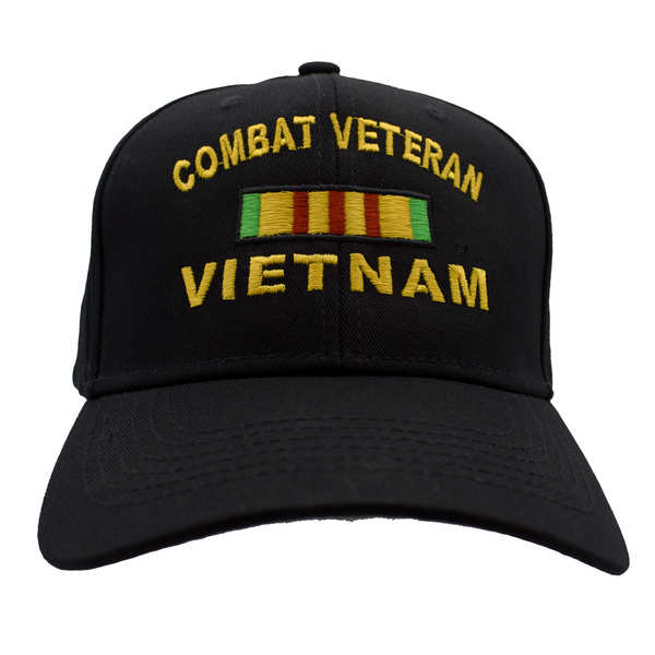 Combat Veteran Vietnam Ribbon Cotton CAP - Black