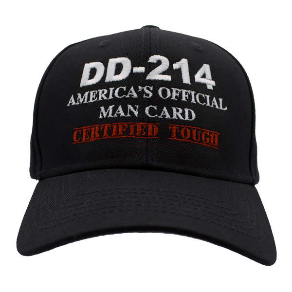 DD-214 America's Official Man Card Cotton CAP - Black