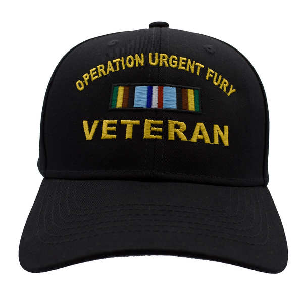 Operation Urgent Fury Veteran Ribbon Cotton CAP - Black