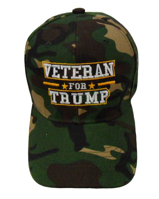 Veteran for TRUMP Cap - Green Camo (6 PCS)