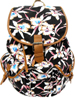 Canvas 16'' BACKPACK Padded Strap Drawstring Leather Trim w/Print