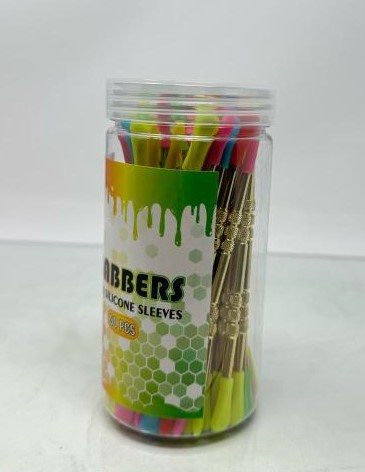 GOLD DAB TOOLS WITH SILICONE SLEEVES ON A JAR