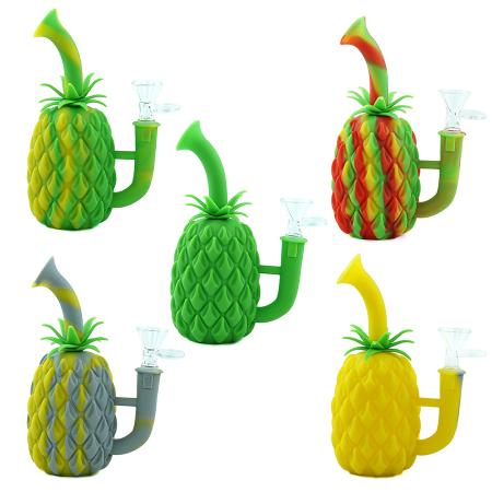 PINEAPPLE SILICONE SMALL WATER PIPE. COMES WITH 14M MALE BOWL