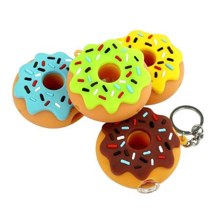 DONUT SHAPE SILICONE HAND PIPE WITH KEY CHAIN