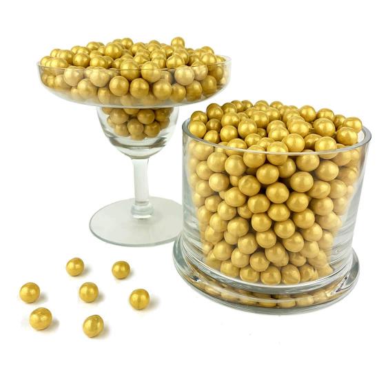 Color It CANDY Shimmer Gold Sixlets 2 Lb Bag - Perfect For Table