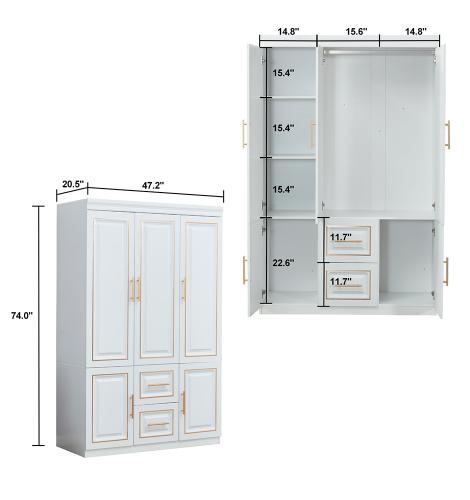 Wood Wardrobe Closet  Bedroom Armoire