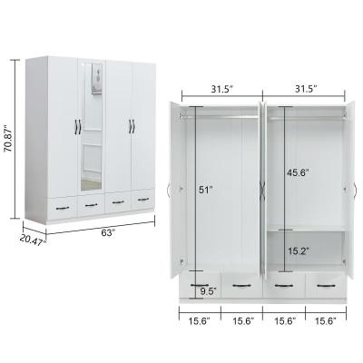 Wooden Armoire Wardrobe Closet,White