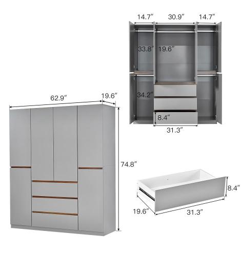 Modern Wood Closet ,Armoire Wardrobe Closet