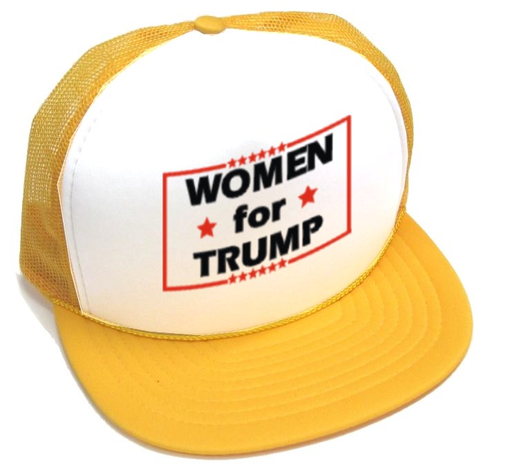 1 ma Women For Trump CAPS - white front gold