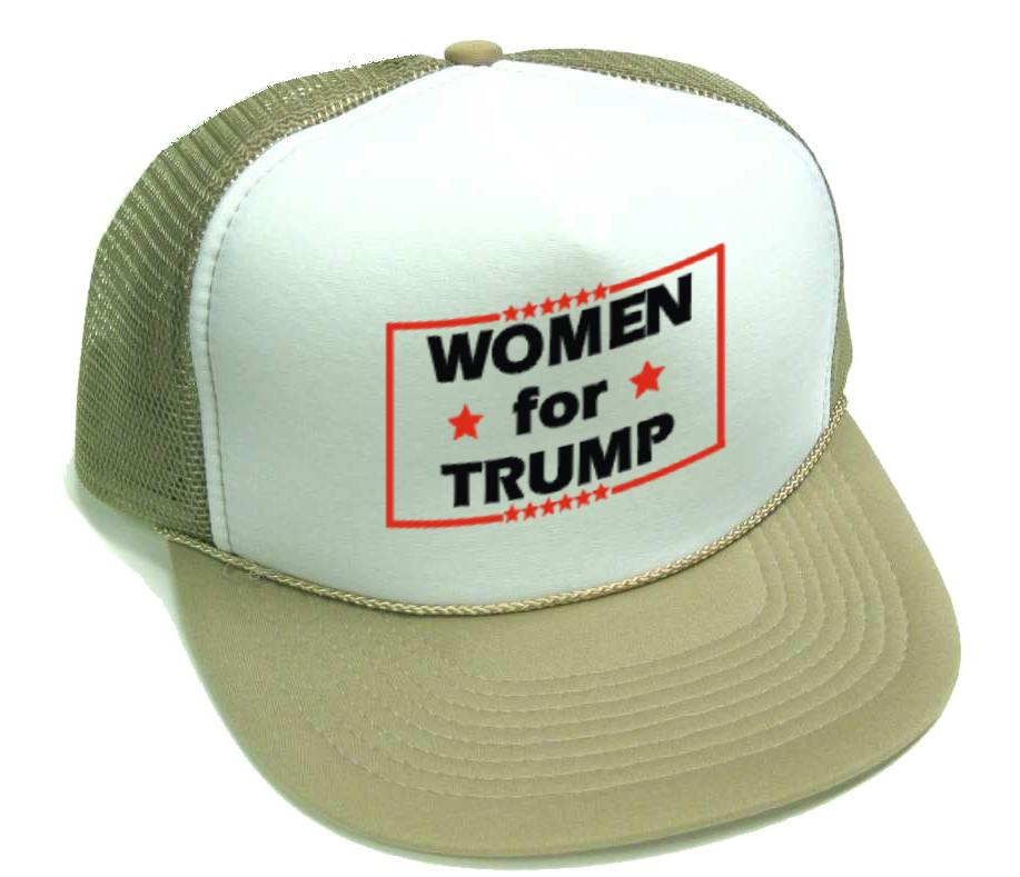 1 ma Women For Trump CAPS - white front tan