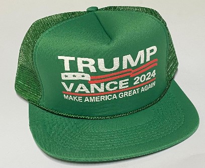 1 aaaTrump Vance 2024 mesh HATs - kelly green