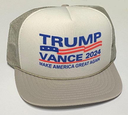 1 aaaTrump Vance 2024 mesh HATs - white front silver