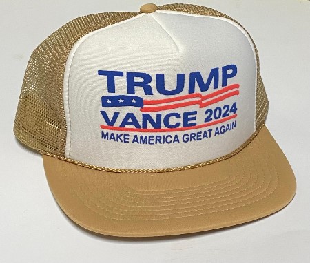 1 aaaTrump Vance 2024 mesh HATs - white front tan