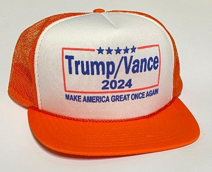 1 aaTrump Vance 2024 mesh HATs - white front orange