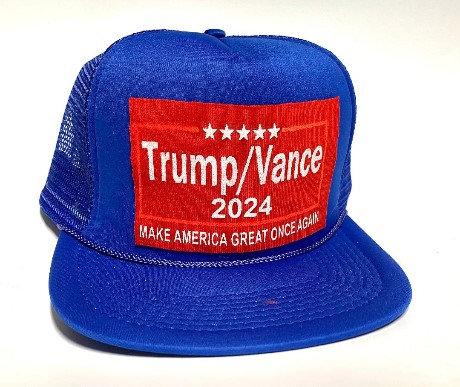 1 aaTrump Vance 2024 mesh HAT with patch - royal blue