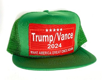 1 aaTrump Vance 2024 mesh HAT with patch - kelly green