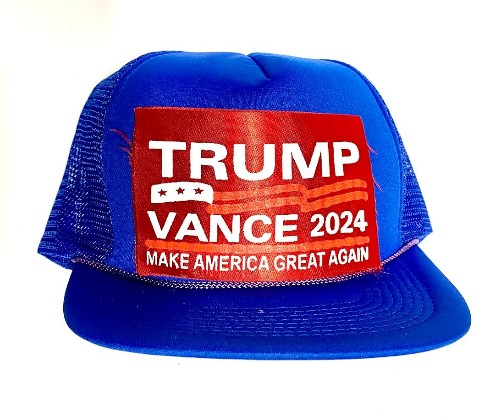 1 aaTrump Vance 2024 mesh HAT with patch - royal blue