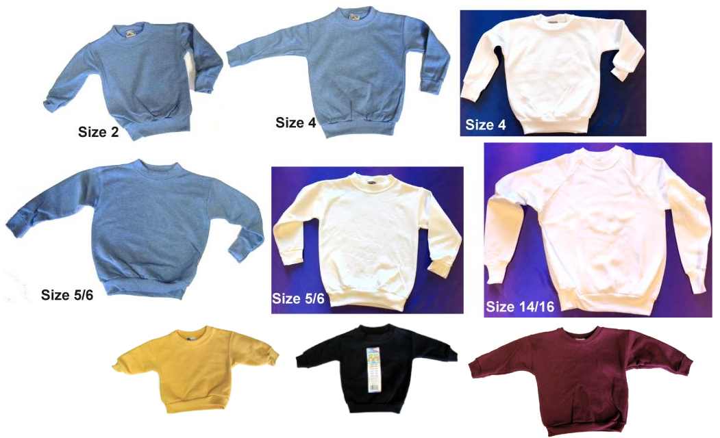 ASSORTED Blank Youth Sweatshirts