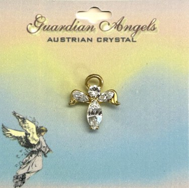 Guardian Angel Crystal Lapel PINs